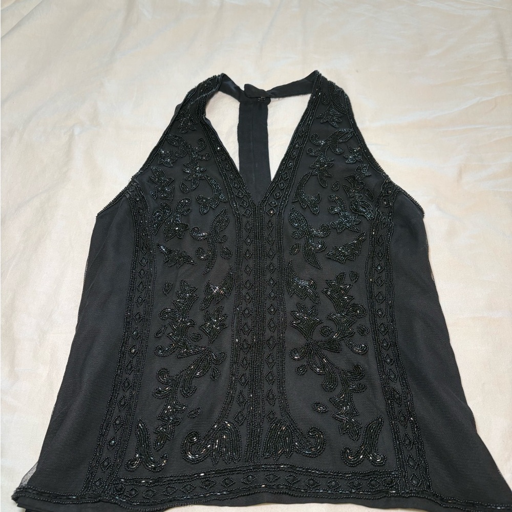 Polo by Ralph Lauren Black Beaded Top